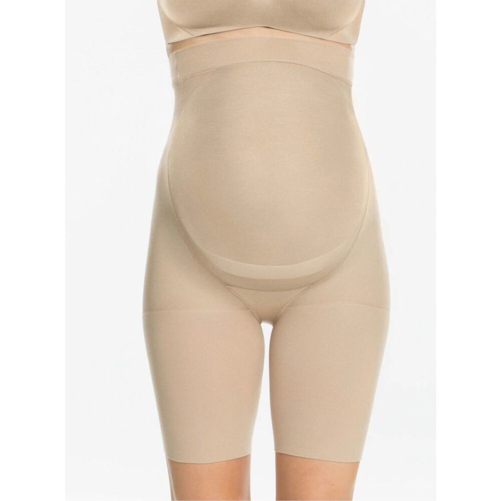 Spanx Tan Nude Mama Maternity Power Shaper Mid Thigh Shapewear Shorts Size C